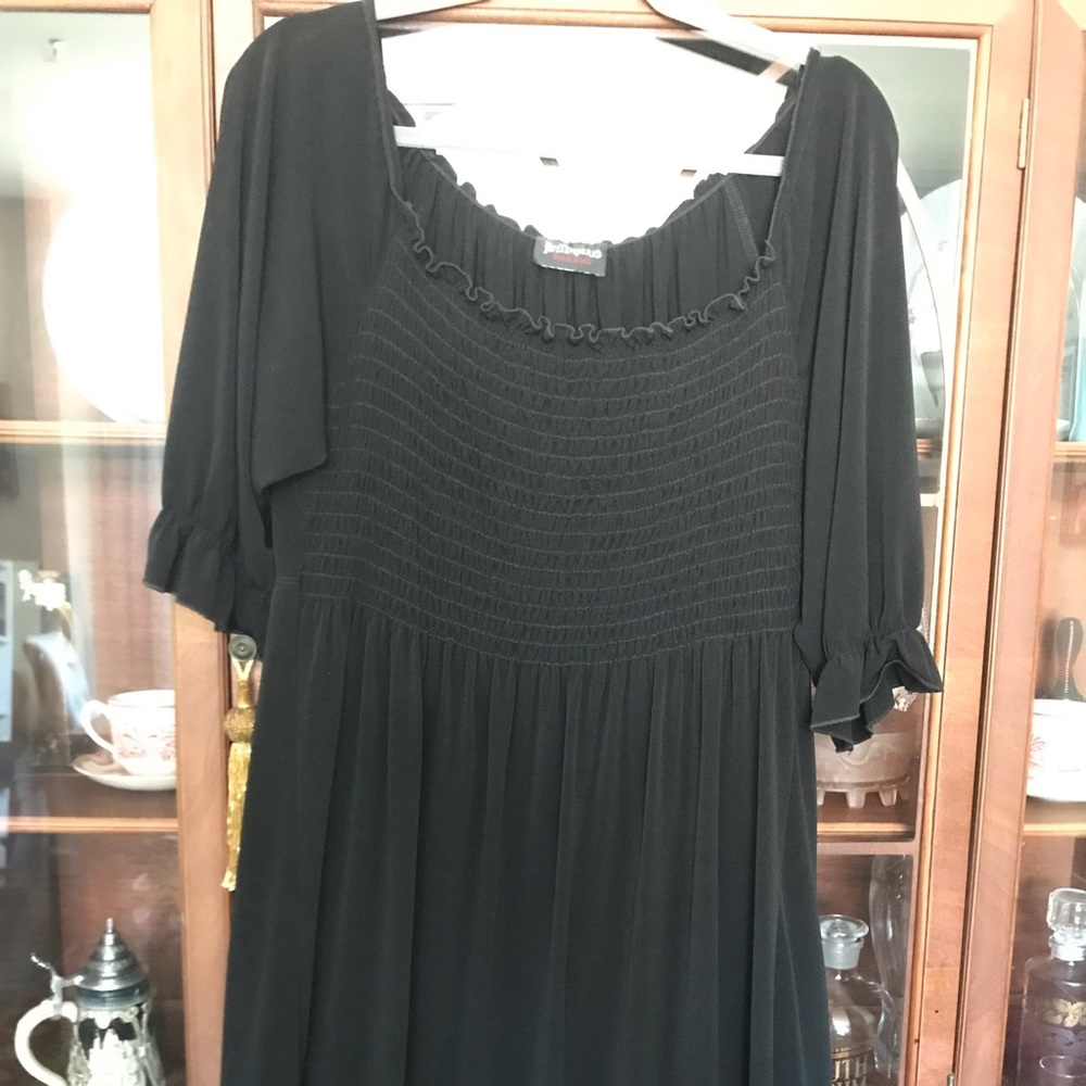 Black Hot Tempered smocked top dress